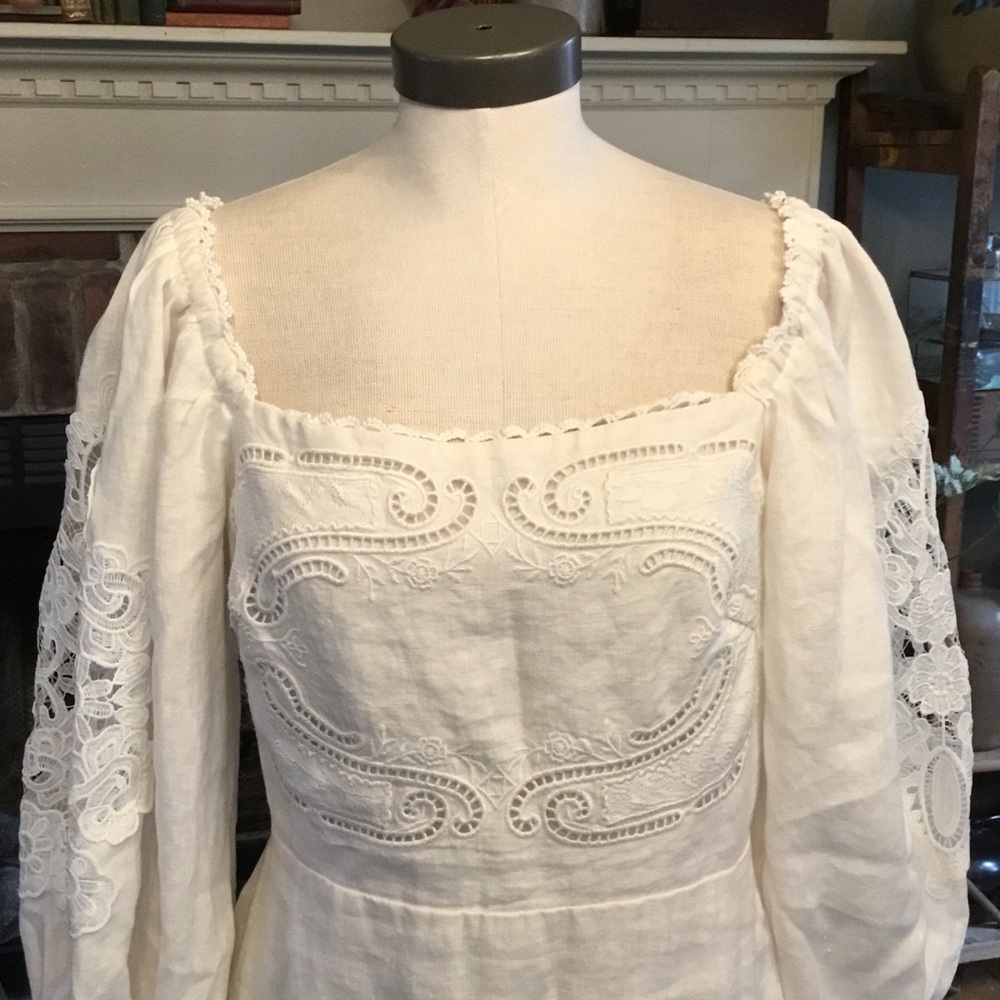 Farm Rio Embroidered Euroflax Premium Linen Mini Dress - Picture 2 of 8